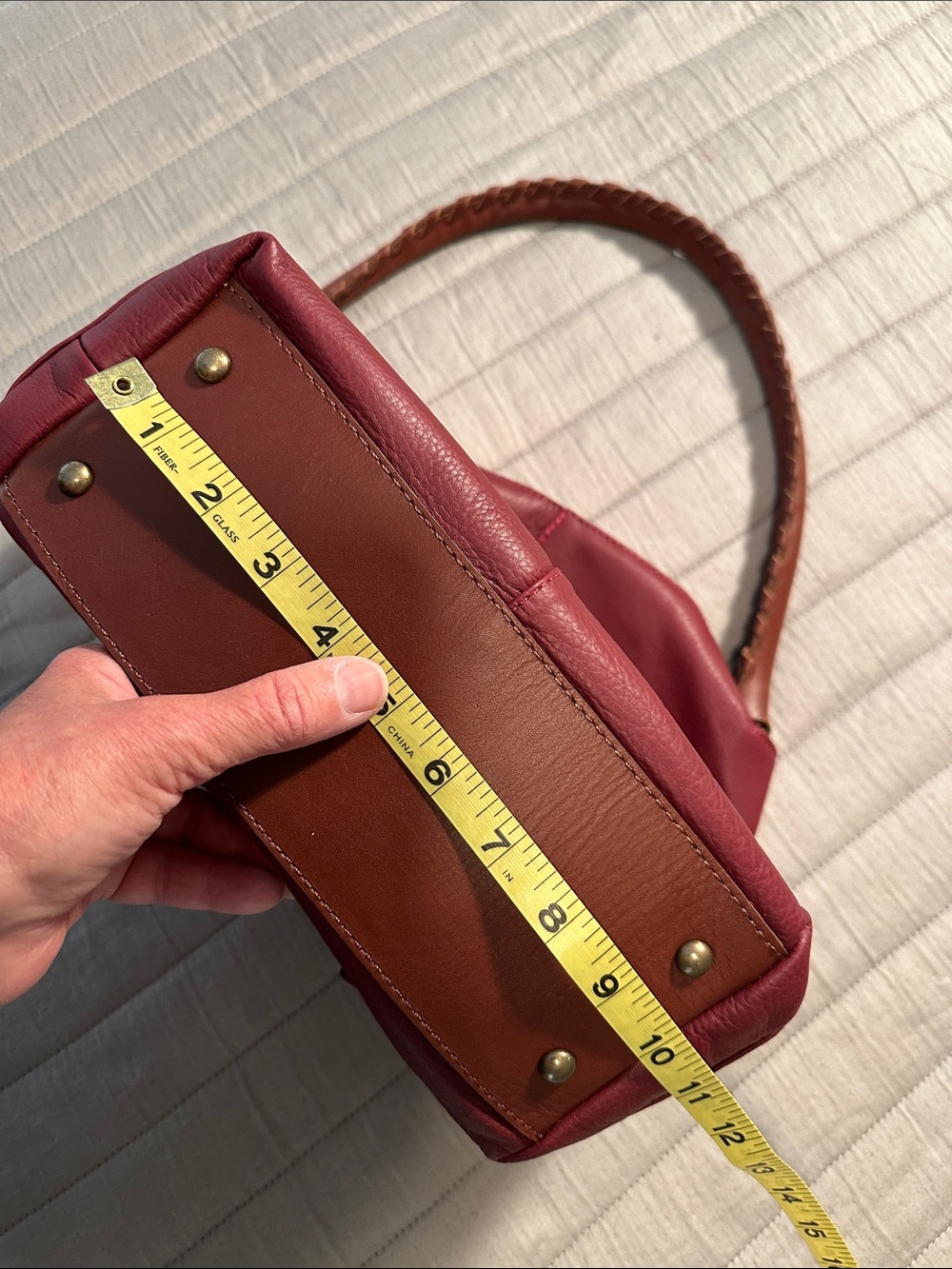 NEW Sundance Leather Shoulder Bag, Wine Red - Picture 7 of 13